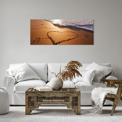 Panorama Bilder auf Leinwand 100x40cm Leinwandbild Sommer Meer Sand Strand Gross Wanddeko Bild Schla