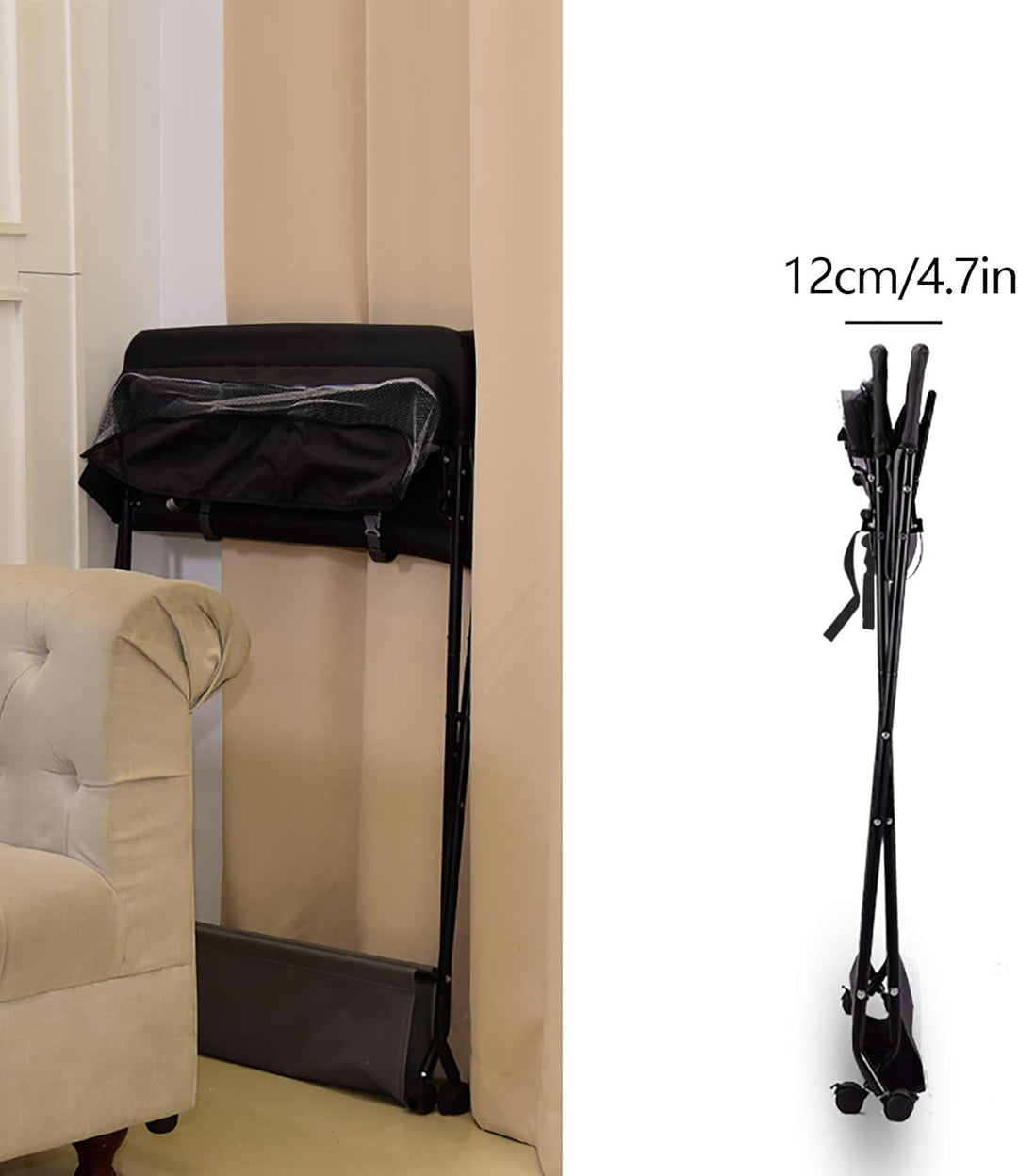 Wickeltisch Klappbar mit Sicherheitsgurt 80x63cm, 33 lbs Tragkraft & Stauraum - Mobile Wickelkommode