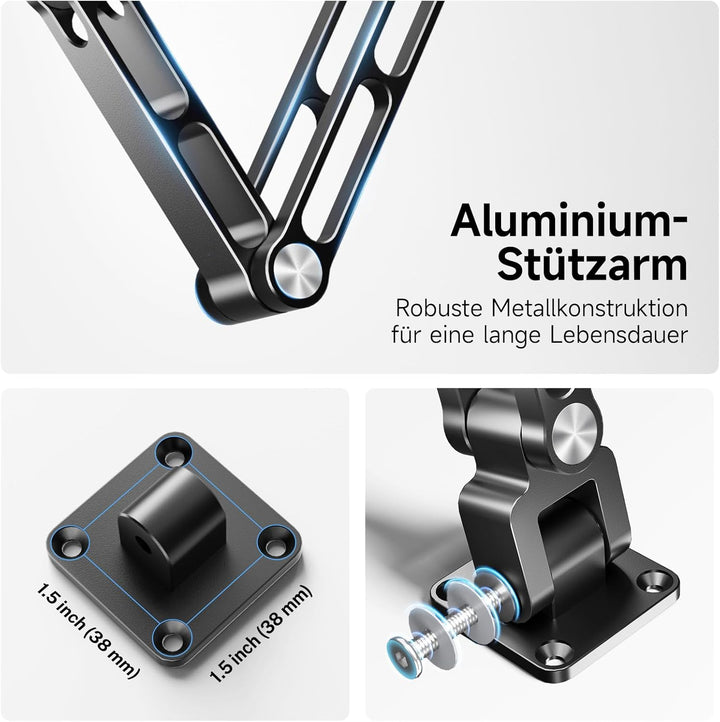 OHLPRO Tablet Wandhalterung aus Aluminium, iPad Halterung Wand mit Basis-Drehgelenk Tablet Halter Ko