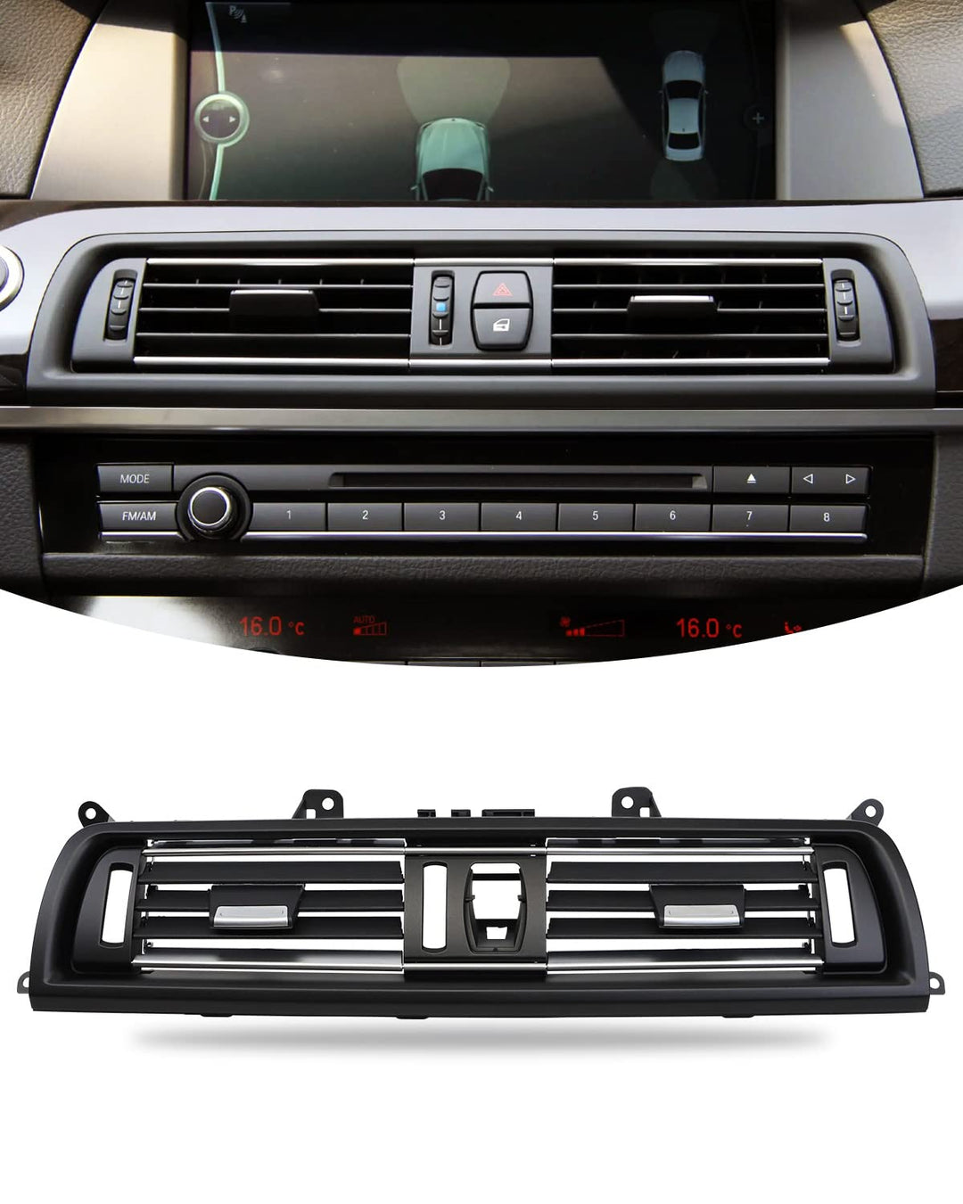 EULIMBQS Frontkonsolengitter für BMW F06 F12 F13 630 635 640 645 650, Konsolenmitte AC Vent Panel Er