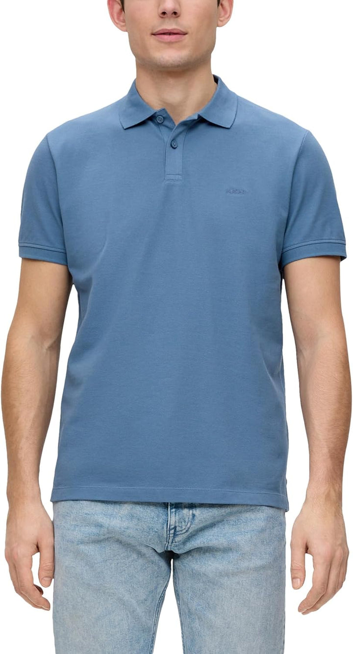 s.Oliver Piqué-Poloshirt mit Kontrastdetails und Logo Westlich S Blau, Westlich S Blau