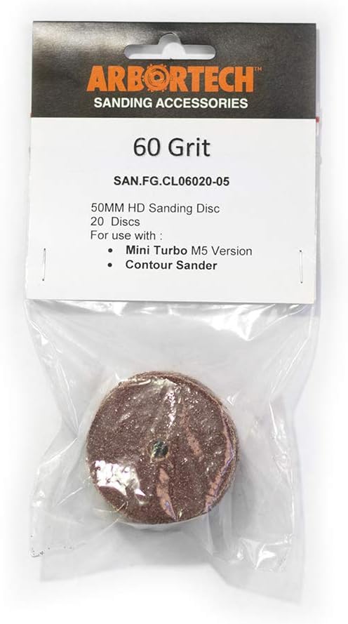 ARBORTECH Exzenterschleifer Schleifscheiben 50mm | Grobes Schleifpapier 60 Körnung | SAN.FG.CL06020-