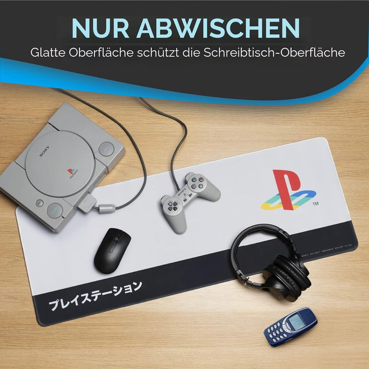 PlayStation Heritage Tischmatte - Offiziell lizenziert, Sony Tastatur- & Mausmatte für das Büro, Rut