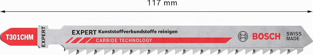 Bosch 3x EXPERT Plastic Composites Clean T301CHM Stichsägeblatt (für WPC Holz-Kunststoff-Verbundstof
