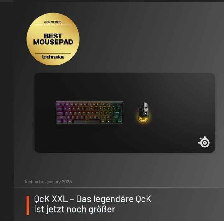 SteelSeries QcK Gaming-Mauspad, XXL-Stoff, Peak-Tracking und Stabilität, Esport-Mauspad, rutschfest,