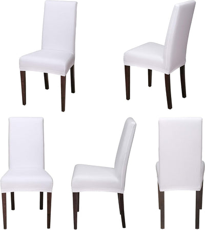 Staboos Stuhlhussen 6er Set - Hohe Elastizität - Stuhlbezug 6er Set - ÖKO TEX Zertifiziert (Weiss) 6