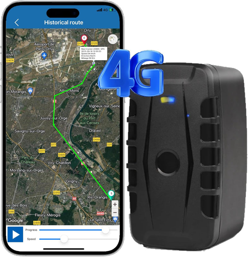 Winnes 4G GPS Tracker 240 Tage Lange Standby-Zeit GPS Tracker Auto mit kostenlose Apps Stark Magneti