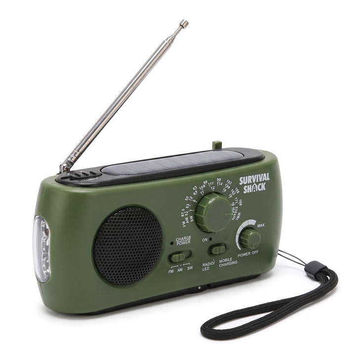 Bewinner Outdoor AM//SW Handkurbel Solar Radio, Stromausfall liefert LED-Taschenlampe, tragbare Powe