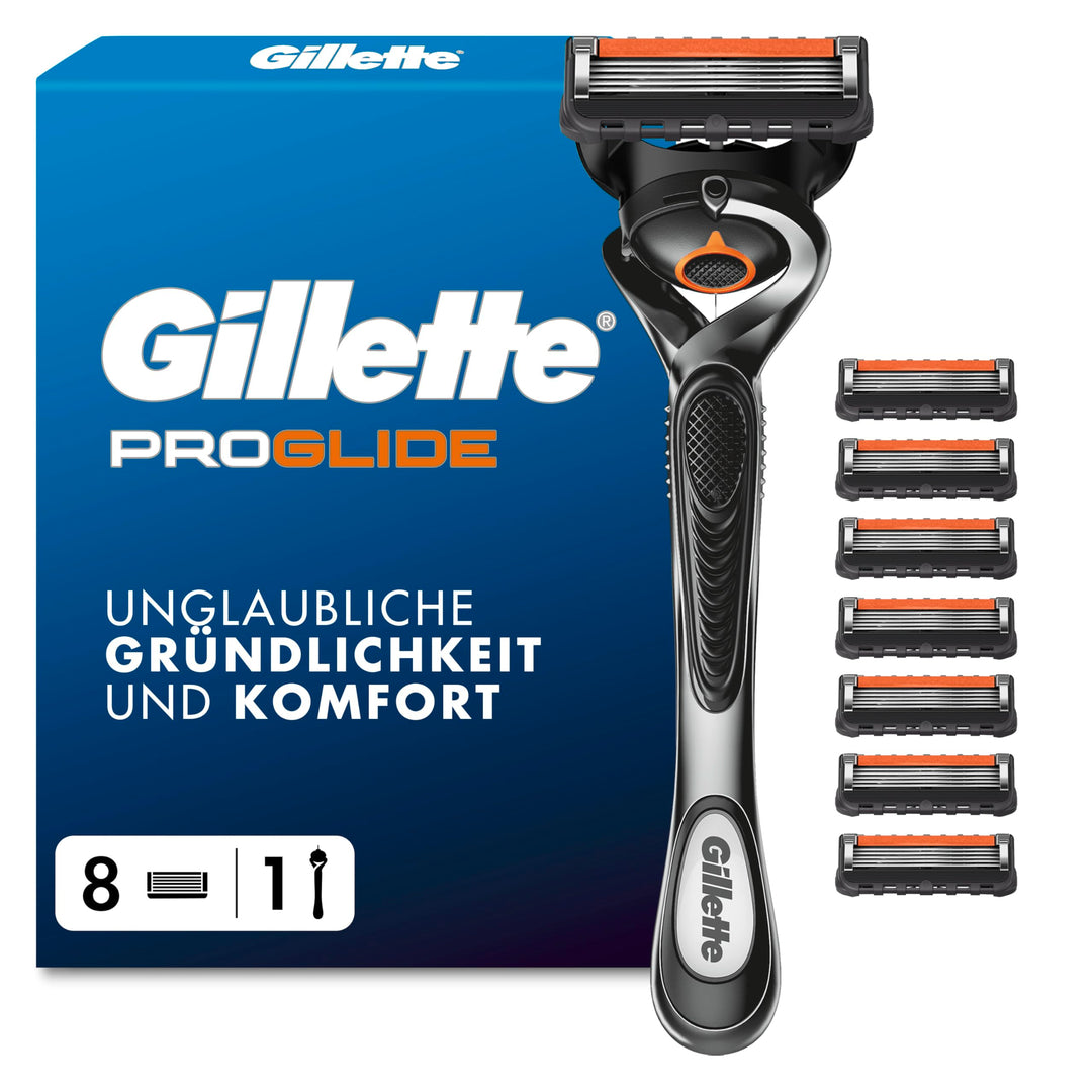 Gillette Fusion5 Proglide 1 Rasierer 8 Ersatzklingen mit neuem Everglide Gleitstreifen für noch sanf