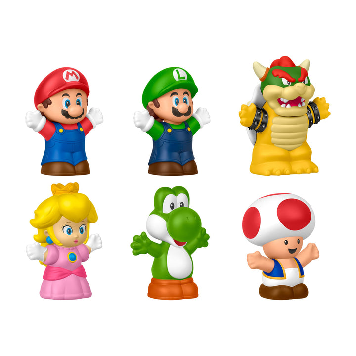 Fisher-Price Little People Kleinkindspielzeug My Mario Figurenset mit 6 Charakteren für Rollenspiele