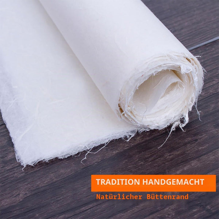 InnoStars Maulbeerpapier, 6 Rollen 30 x 180cm Reispapier, Naturfaser Textur, Japanisches Washi-Liefe