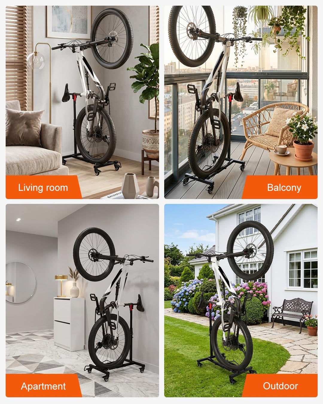 Professional Fahrradständer Boden für 24-29 Zoll Mountainbike(Maximal 10 cm Reifen) Stabiler Fahrrad