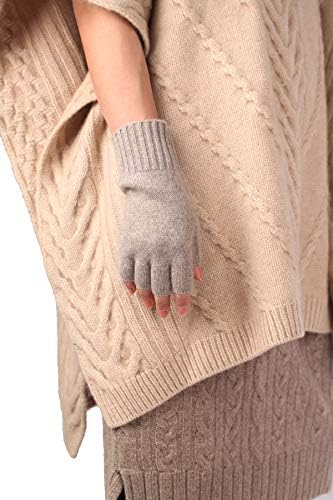 Prettystern Damen Herren Kaschmir-Wolle Halbfinger kurzfinger-handschuhe Handschuhe Handstulpen für