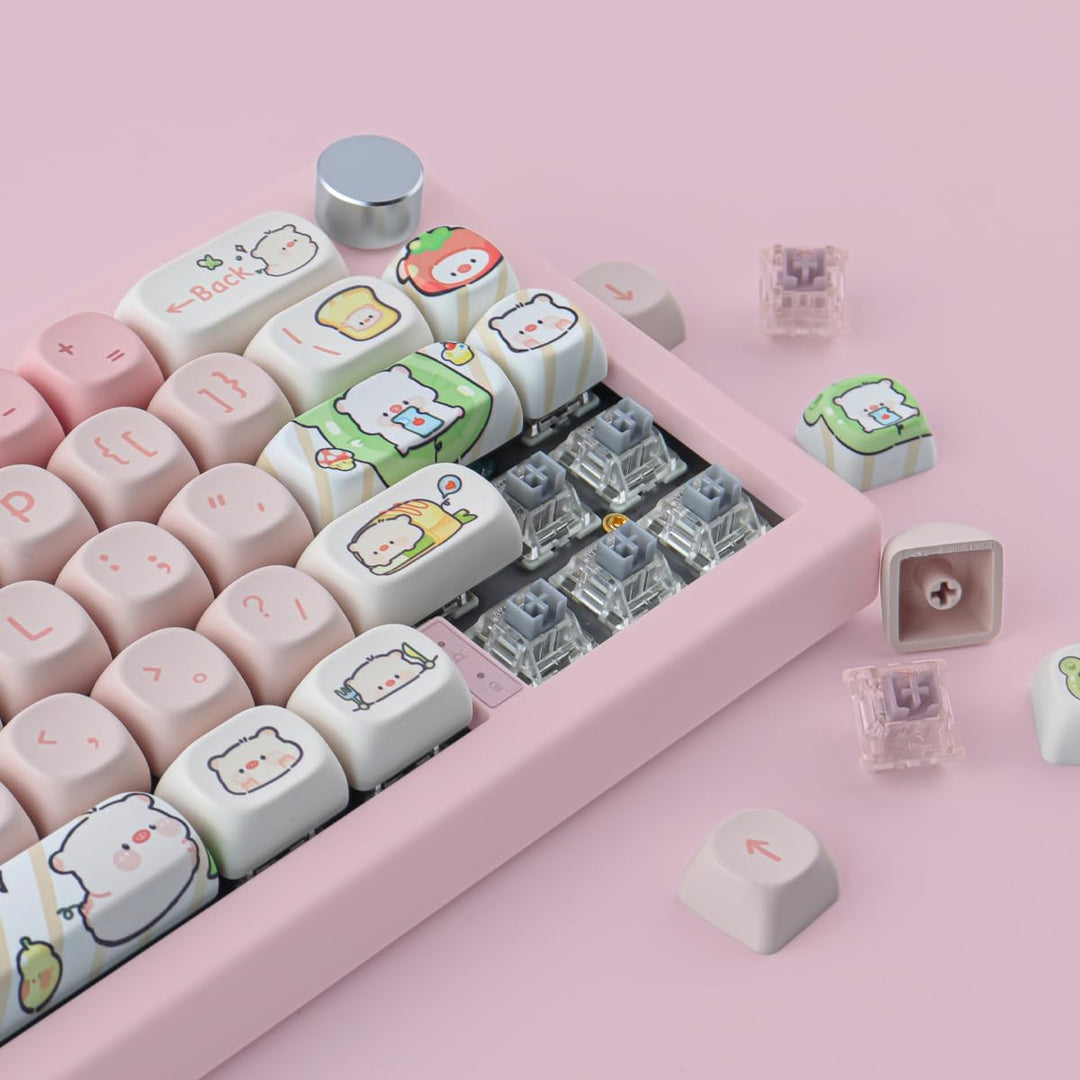 JOMKIZ 141 Keys PBT Keycaps,MOA Profile Keycaps Dye Sublimation Customized ANSI Layout Keycaps Set C