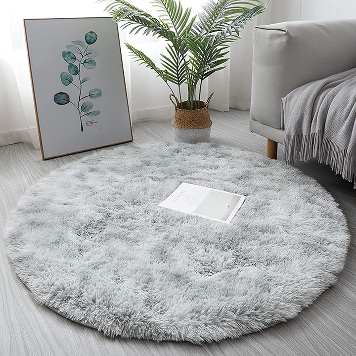 Rund Teppiche Hochflor Rund Teppich Wohnzimmer Langflor Teppiche für Wohnzimmer flauschig Shaggy Sch