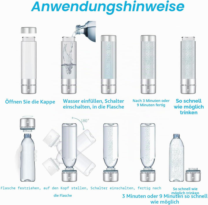 Wasserstoff Wassergenerator, professionelle BPA freie Wasserstoff Wasserflasche Dual Modus tragbarer
