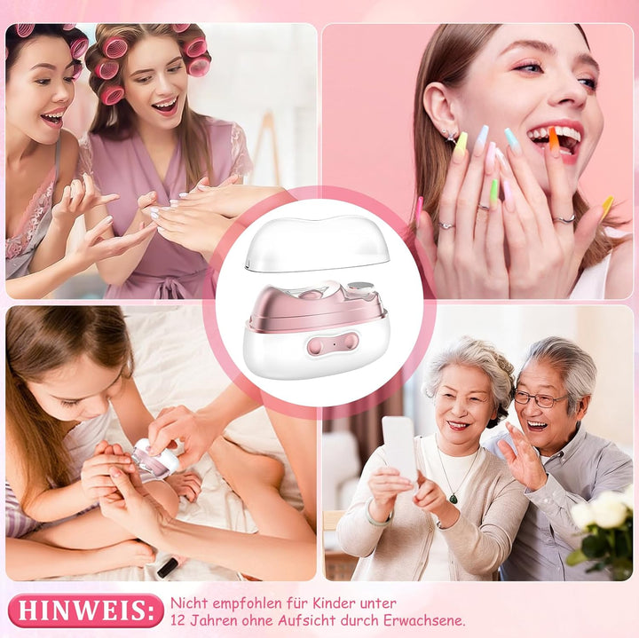 Elektrischer Nagelknipser,4-in-1-Nagelknipser Elektrisch mit Polieren und UV Einbrennlampe,Elektrisc