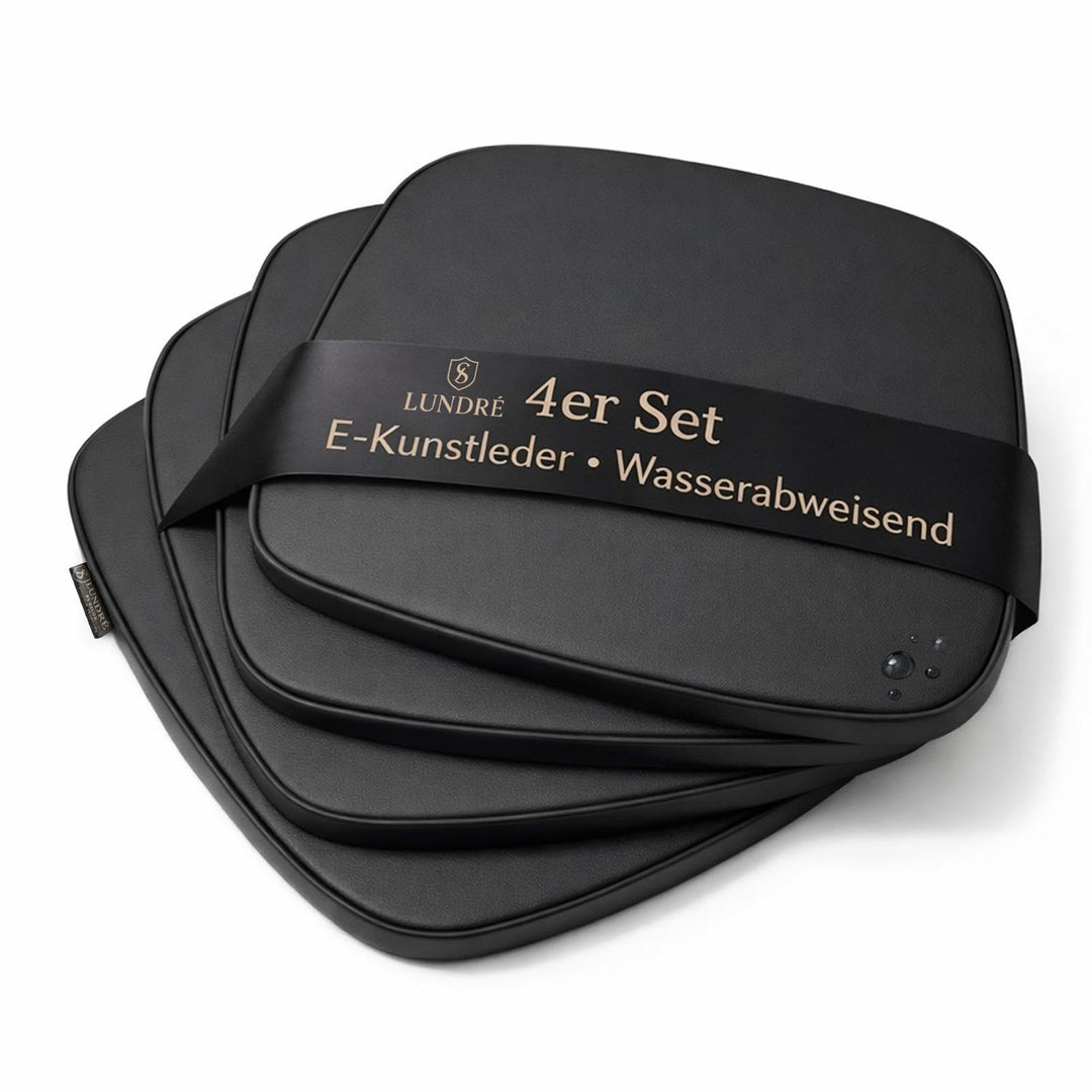 SILUK Sitzkissen 4er Set – Wasserdicht, Weich & Dick, Abnehmbarer Bezug mit Reissverschluss, Outdoor