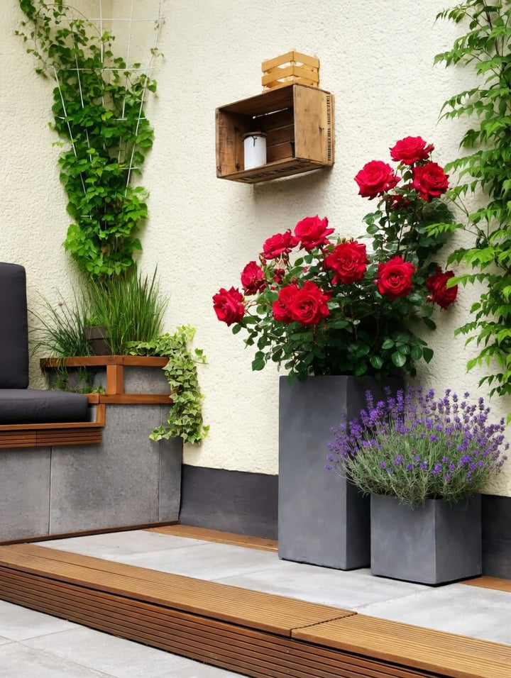 Pflanzwerk® Pflanzkübel Tower Grau 70x33x33cm *Frostbeständiger Blumenkübel* *UV-Schutz* *Qualitätsw