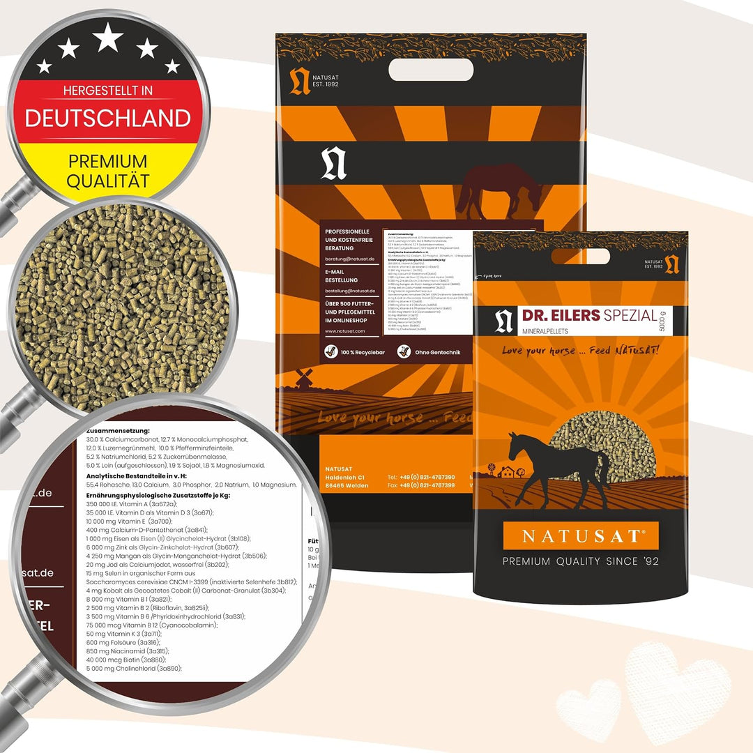 Natusat Dr. Eilers Spezial Pellets 5 kg - Stoffwechsel/KPU bei Pferden - Mineralfuttermittel