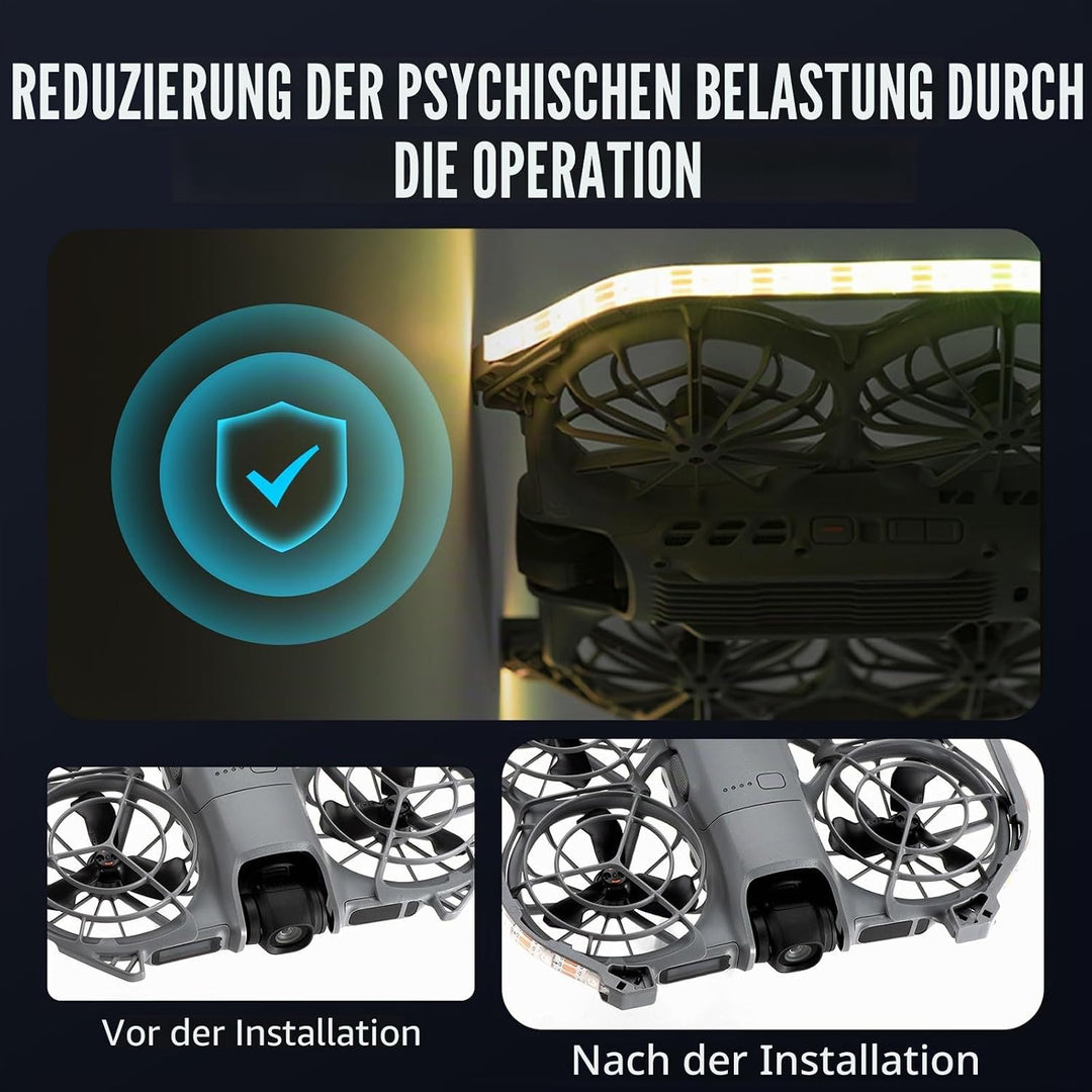 LED-Lichtstreifen Propeller Guard für DJI Neo 2 Zubehör, RGB Mehrfarbige Durchfluss Nacht Flug Licht