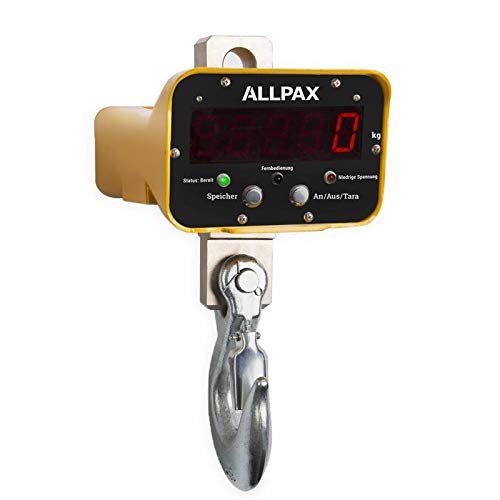 Allpax Kranwaage ECO 1 mit Fernbedienung - Wägebereich bis 1.000 kg - Akku 6V / 4,5 Ah - Industriewa