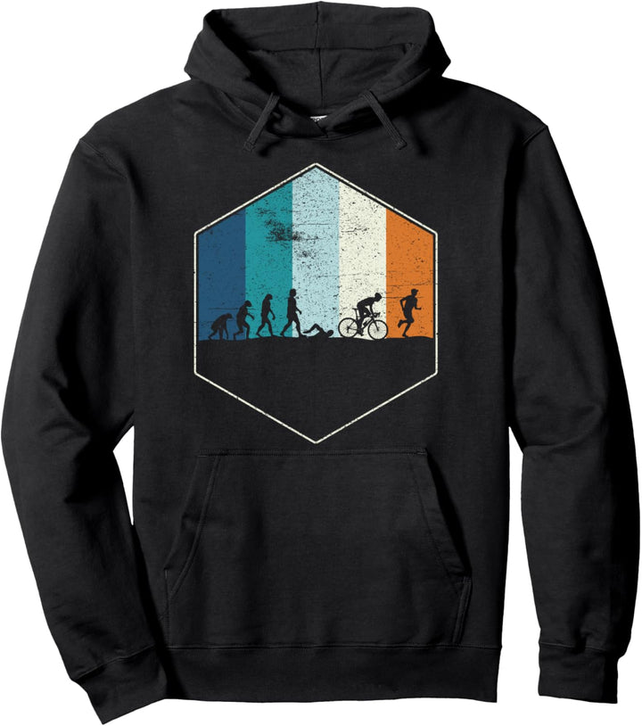 Triathlon Evolution Triathlet Läufer Schwimmer Geschenk Pullover Hoodie