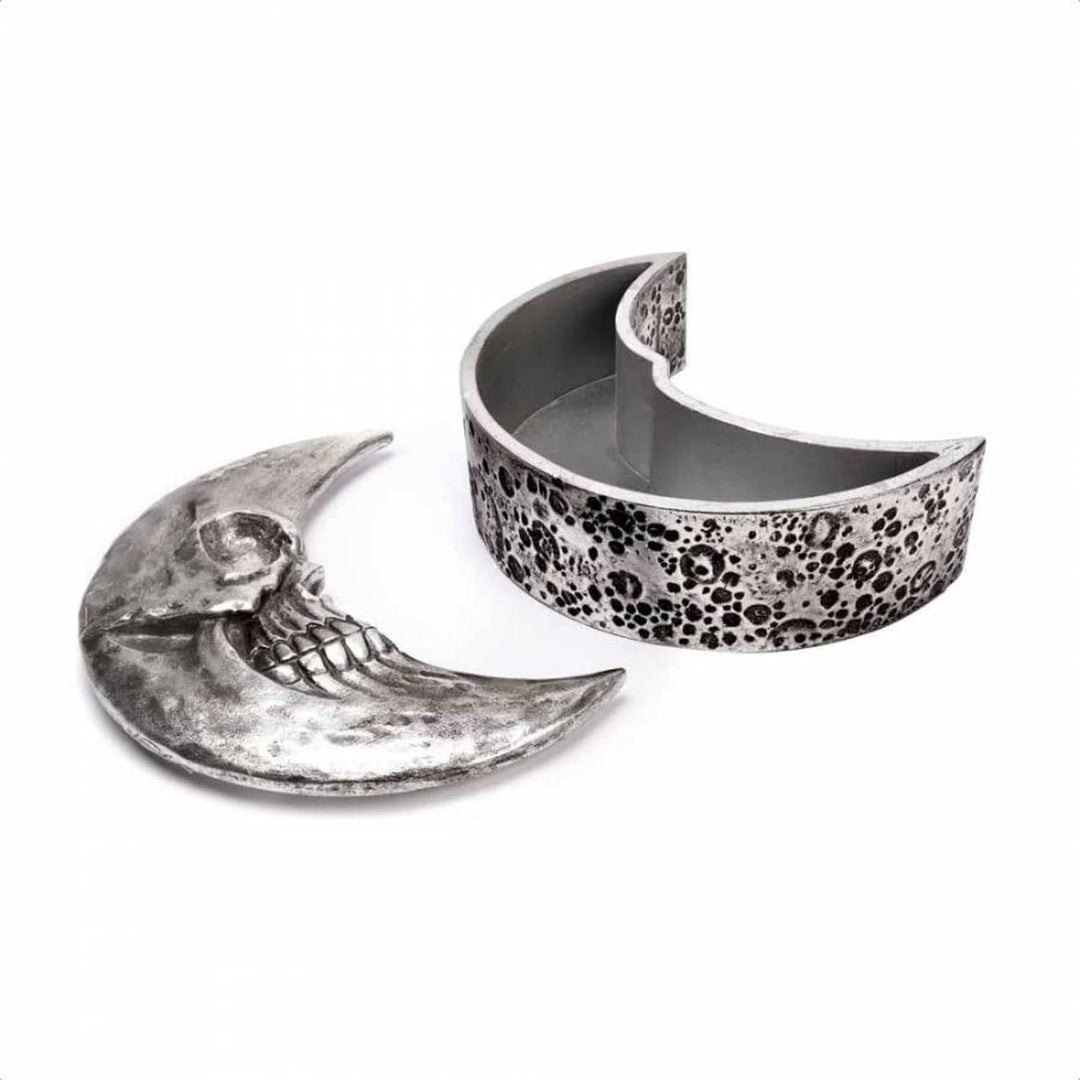 Alchemy Gothic Dekorative Schachtel Skull Moon Silberfarben