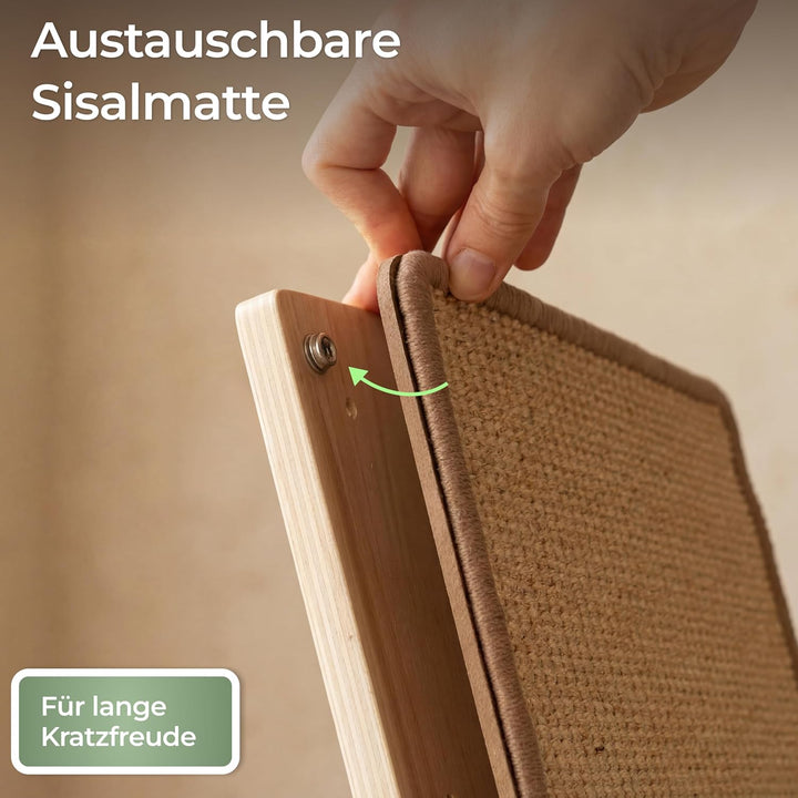 WOOWOOD Kratzbrett Katzen für Wand und Boden- Widerstandsfähige Kratzmatte, Kratzmöbel aus hochwerti