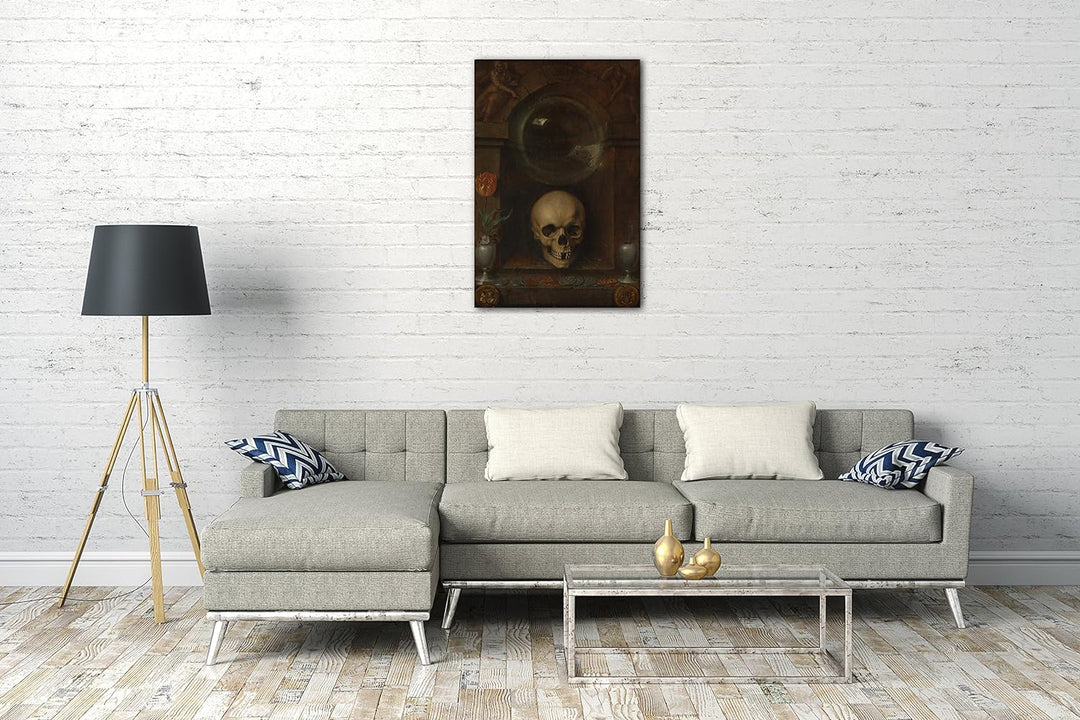 Printed Paintings Leinwand (60x80cm): Jacques de Gheyn II - Vanitas Stillleben 60x80 cm, 60x80 cm