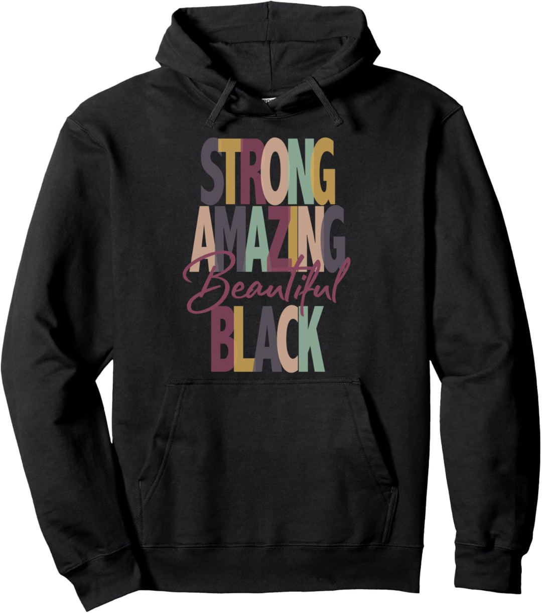 Trendy Strong Amazing Beautiful Black Pullover Hoodie
