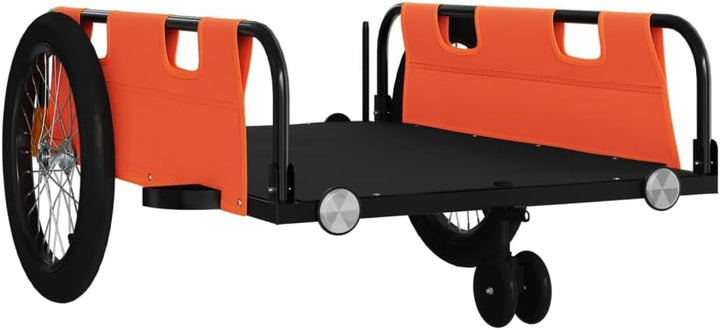 vidaXL Fahrradanhänger Lastenanhänger Orange 135 x 68 x 37 cm, Orange 135 x 68 x 37 cm