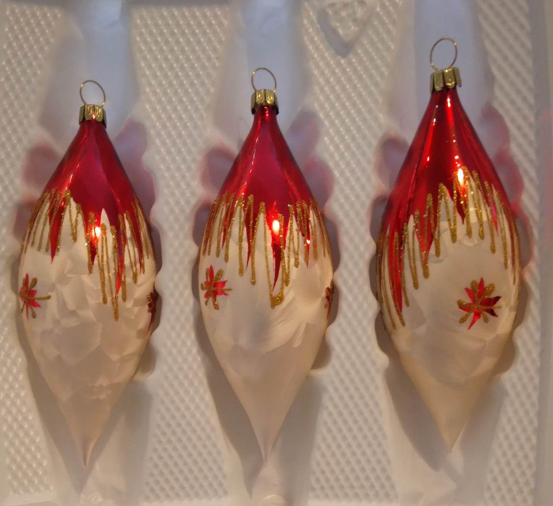 Tradition Olive 3er Set Hängender Schmuck aus Glas für Hochzeit oder ähnliche Feierlichkeiten