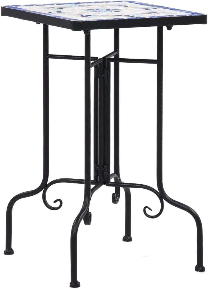 puraday Mosaik-Beistelltisch Balkontisch Beistelltisch Outdoor Pflanztisch Gartentisch Klein Blument