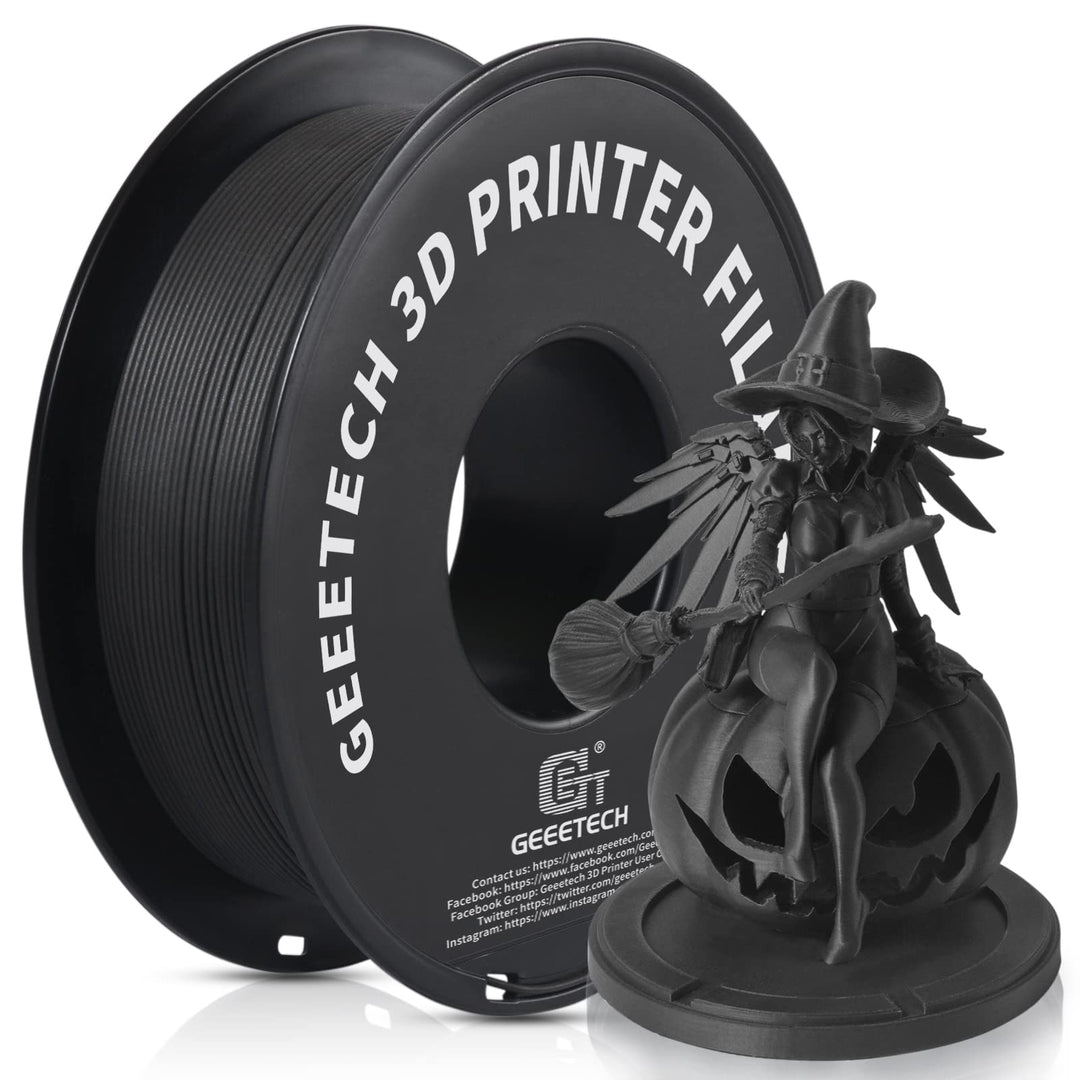 GEEETECH Matte PLA Filament, 3D-Drucker PLA Filament 1 kg Spule, Genauigkeit +/- 0,03 mm, Schwarz BA