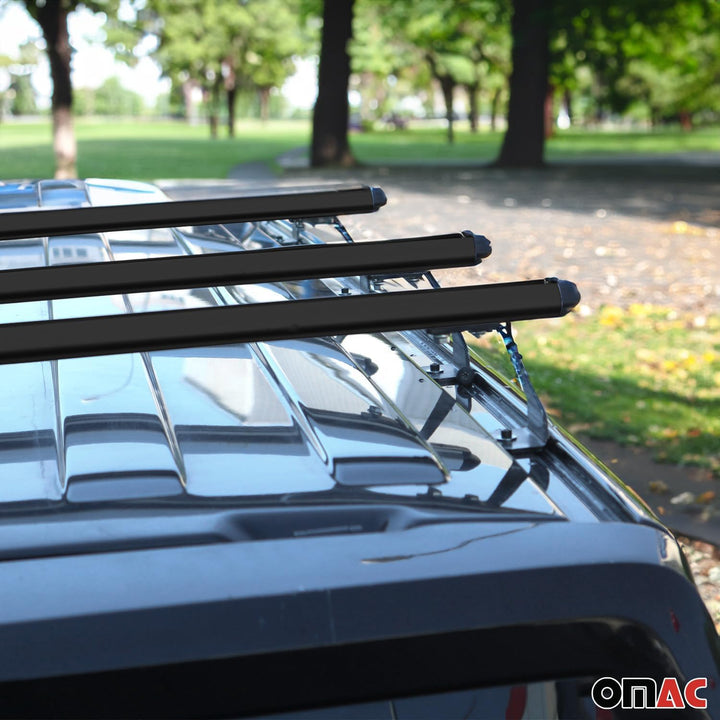 OMAC Heavy Duty Dachträger Querträger kompatibel mit FIAT Doblo II 2010-2021 – 3 Stangen – Aluminium