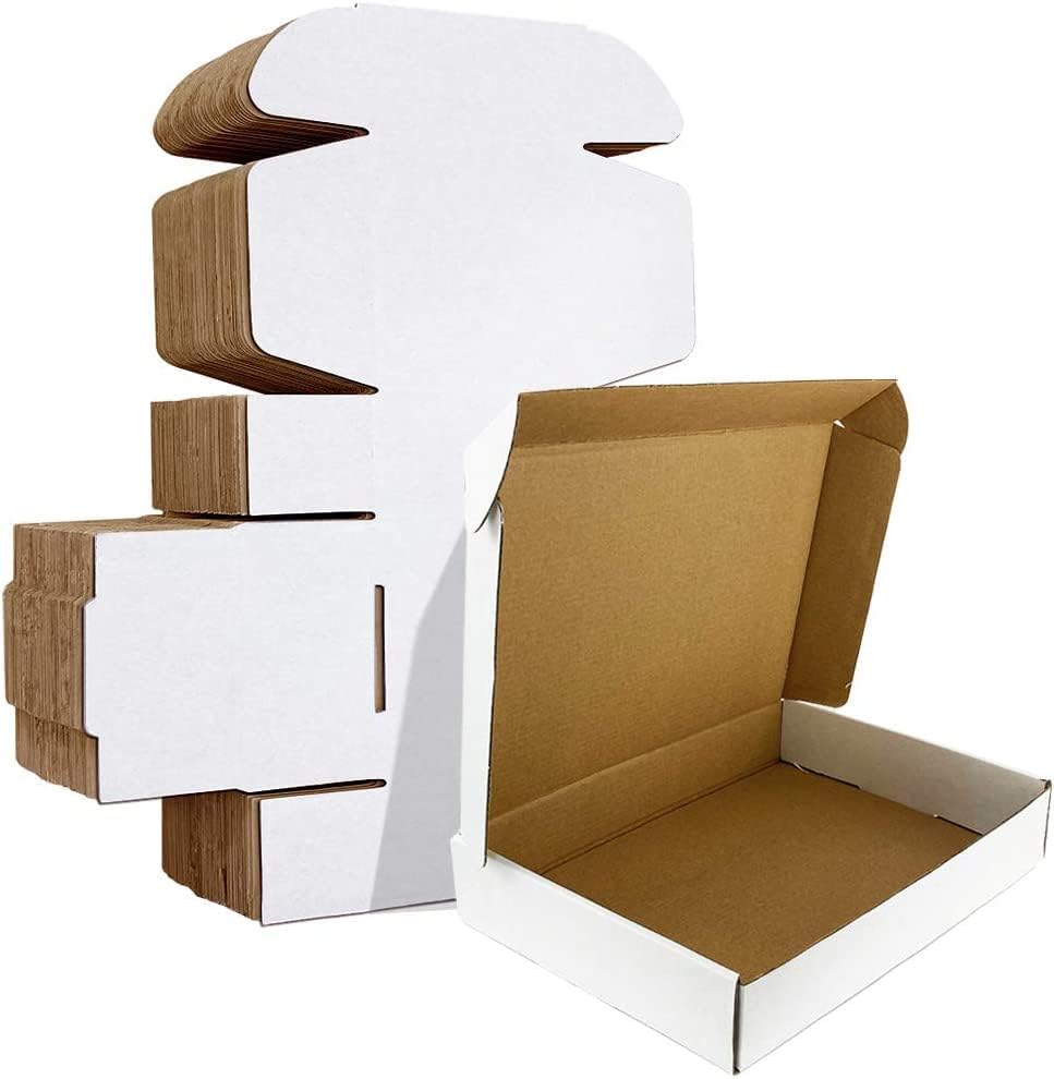 HORLIMER 25 Stück Versandkarton Klein Karton Box, 280x204x51mm Verpackungskartons mit Deckel für War