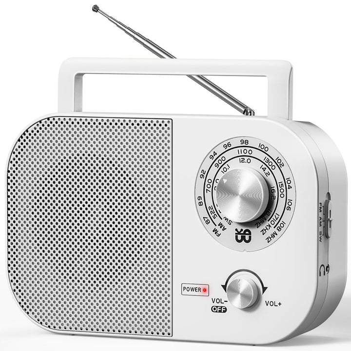 Tragbares Radio AM,FM,SW,UKW Kofferradio Netz und Batteriebetrieb, mit Bestem Empfang, Eingebautem L