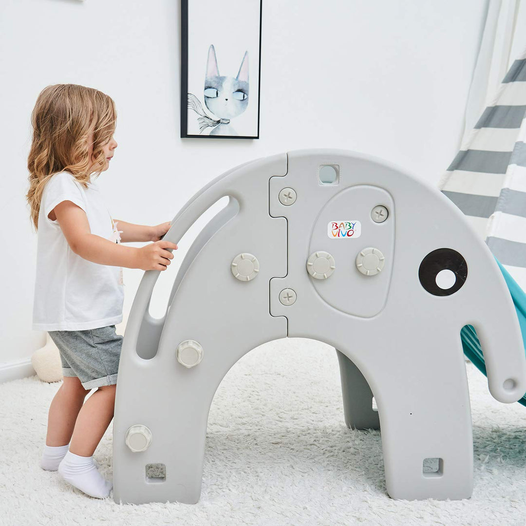 Baby Vivo Kinder Rutsche Kinder Rutsche Gartenrutsche Kleinkinderrutsche Kunststoff Elefant abgerund