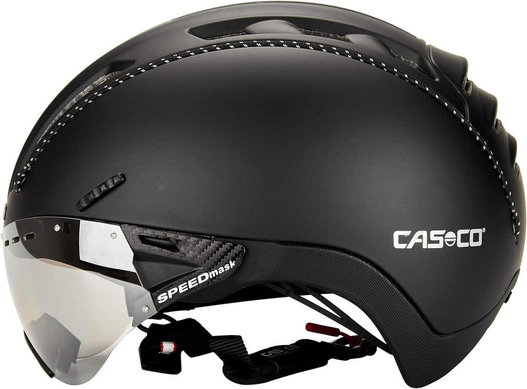 Casco Roadster Plus Helm inkl. Visier grau 2022 Fahrradhelm Schwarz S 52-54cm, Schwarz S 52-54cm