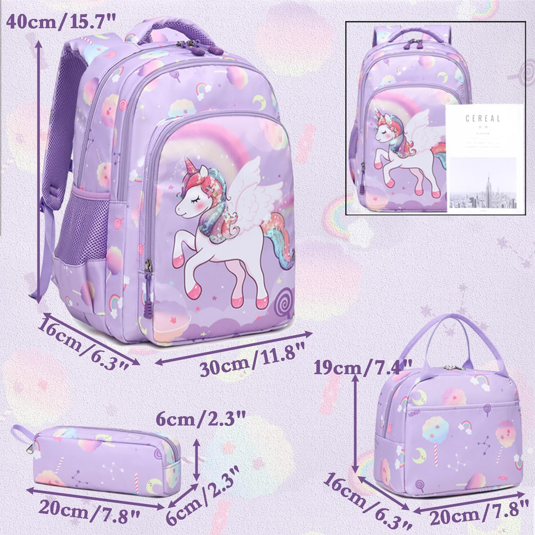 Einhorn Rucksack Kinder Mädchen Kinderrucksack Mädchen Schulrucksack Mädchen Schultaschen Set Einhor