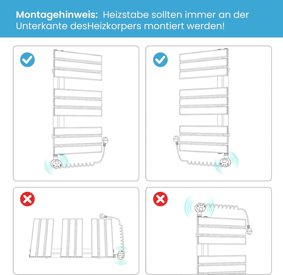 Heilmetz Badheizkörper Elektrisch WiFi 1176 x 600 mm,Flach Bad Heizkörper mit Digitalem Thermostat,