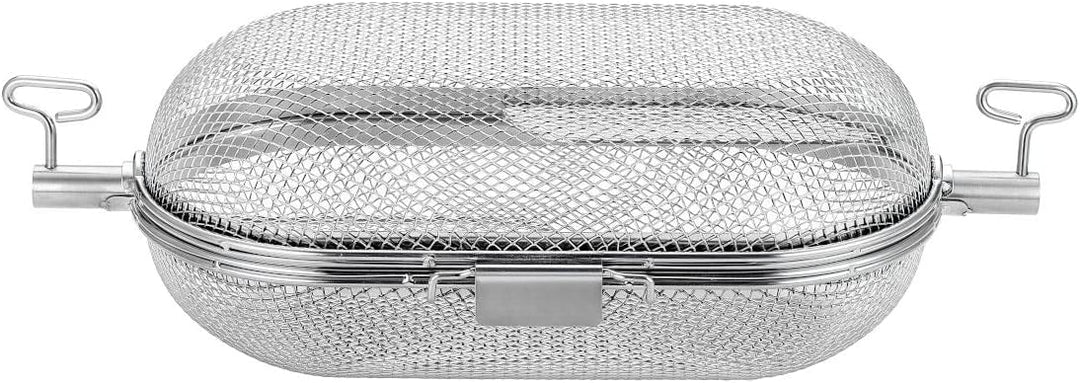 SANTOS XL Drehspiess-Korb für Drehspiesse (⌀ max 14mm) - Edelstahl Grillkorb - Grillzubehör - Kartof