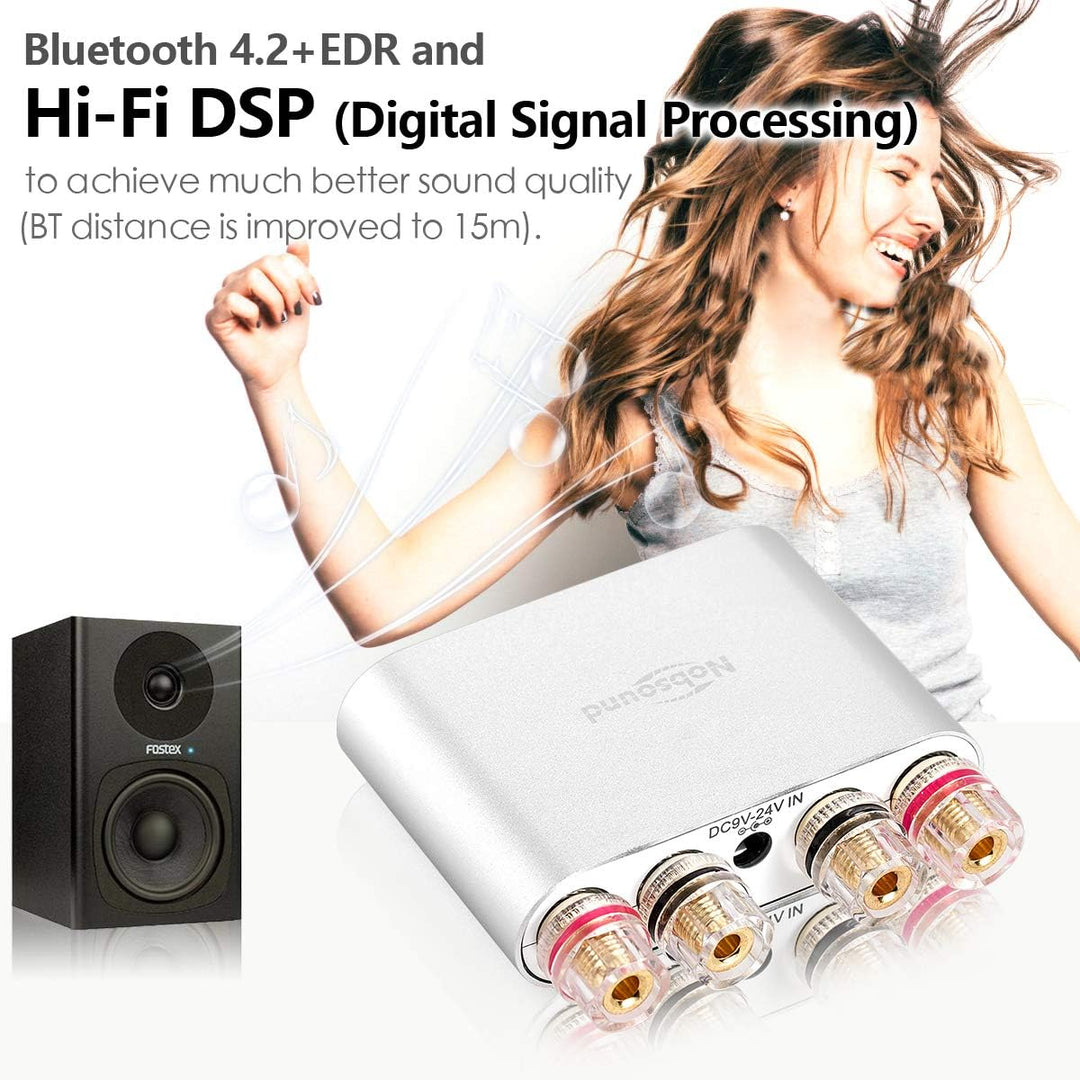 Nobsound NS-10G PRO Hi-Fi DSP 200W Digital Bluetooth 5.0 Verstärker, 2.0 Kanal Stereo Power Audio Am