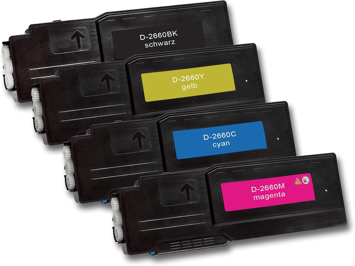 OBV 4X kompatibler Toner für Dell C2660 C2660dn C2665 C2665dn C2665dnf schwarz 6000 Seiten / farbig