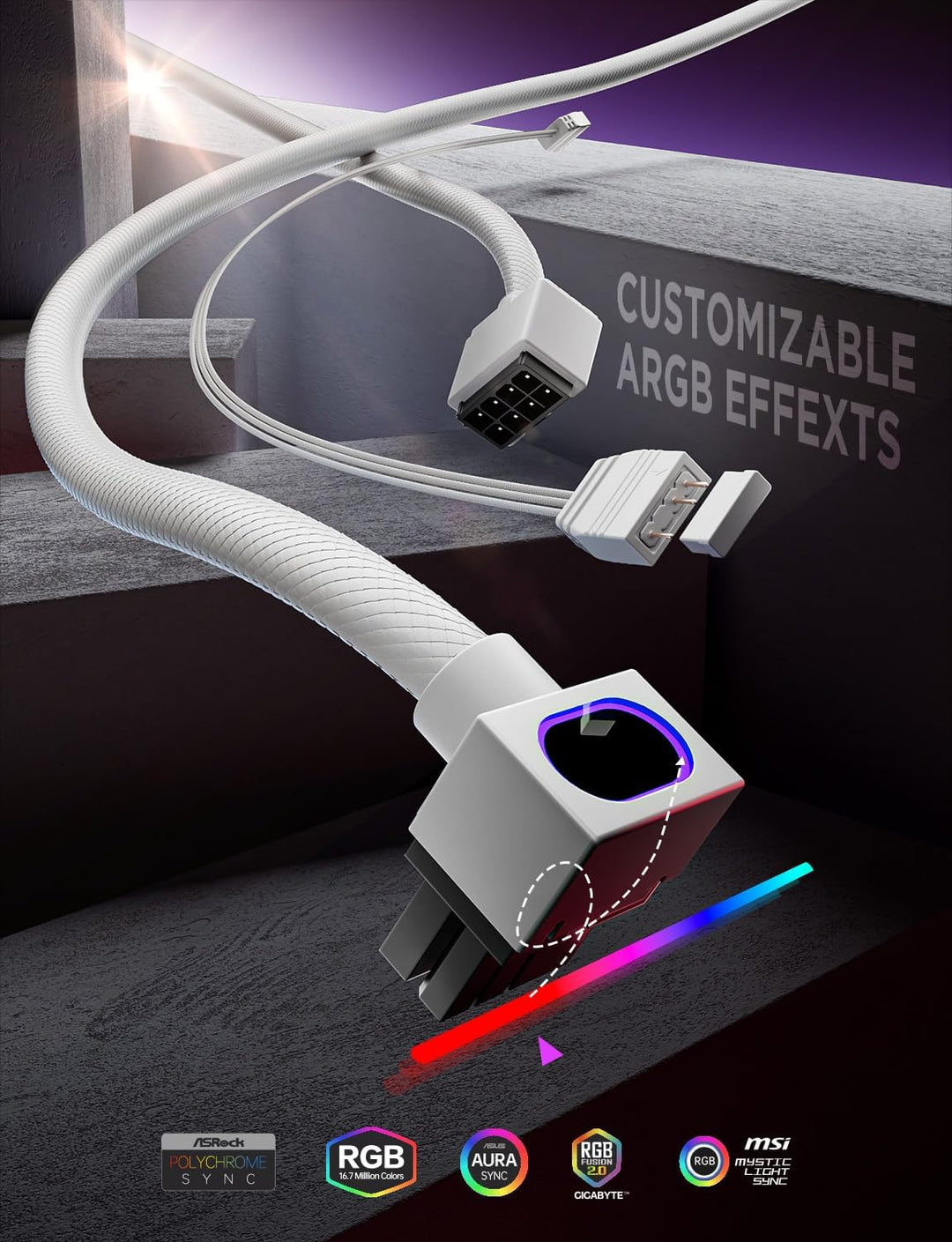 AsiaHorse Hydrus GPU 8 Pin PSU Kabelverlängerung A, PC 8 Pin Sleeved Cable Für GPU [18AWG] Netzteil