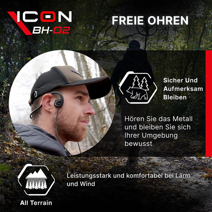 XP Metal Detectors BH-02, kabelgebundener Knochenleitungs-Kopfhörer, entwickelt für ICON oder ICONX