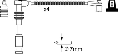 Bosch 0986357234 - Zündleitung - 4er Set