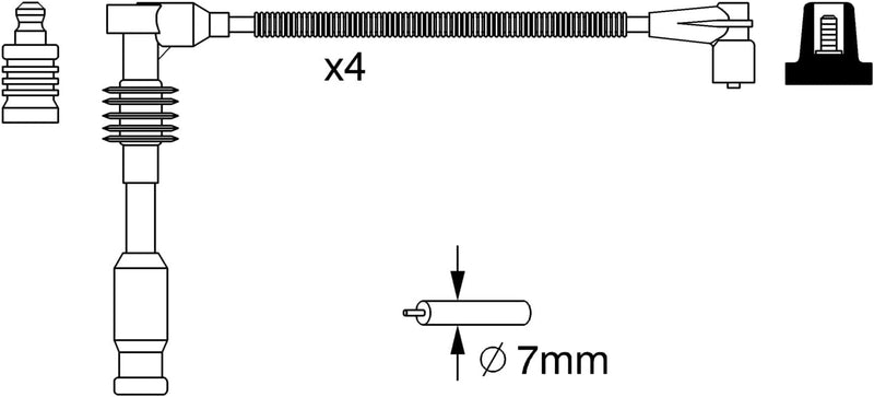 Bosch 0986357234 - Zündleitung - 4er Set