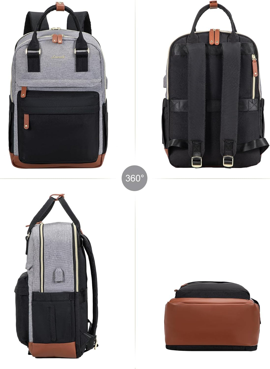 LOVEVOOK Schulrucksack Teenager Mädchen, Schultasche Arbeitstasche Damen Herren mit 15,6 Zoll Laptop